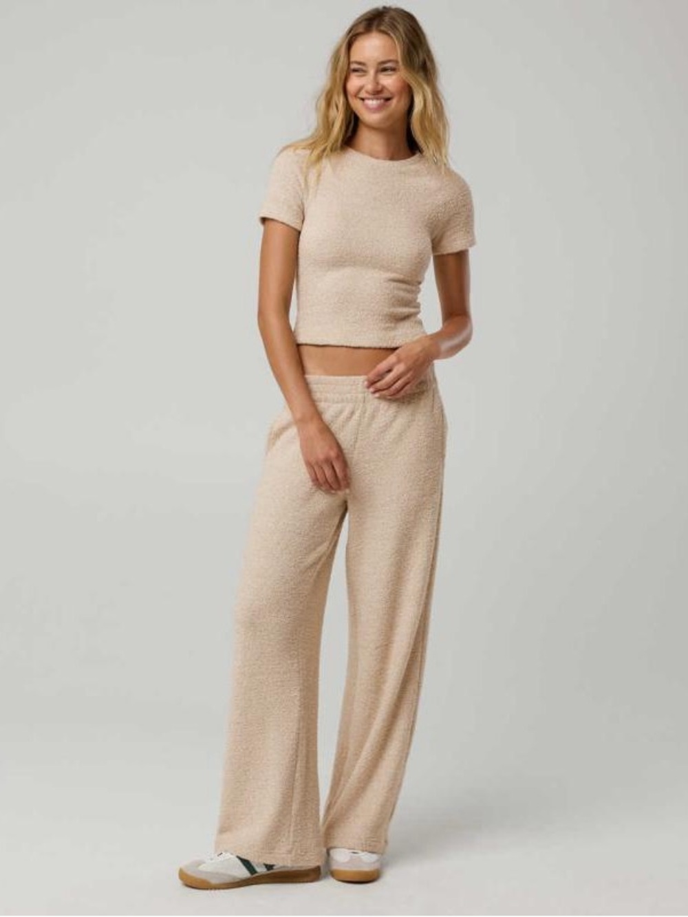 NWT Aerie Boucle Trouser, M, Empire Cream tan